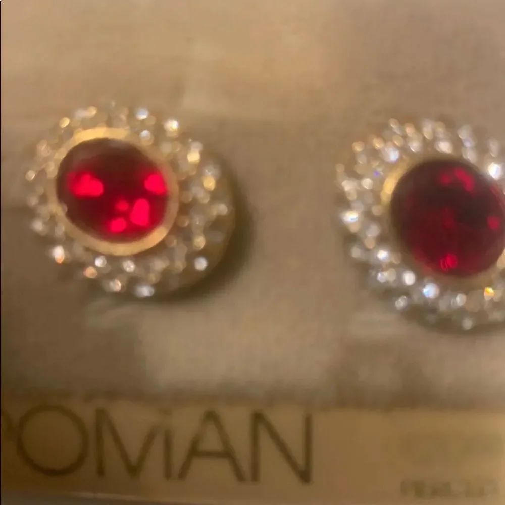 Roman vintage rhinestone earrings NWT